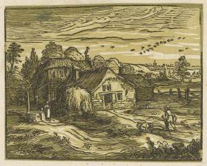 Hendrick Goltzius, Landscape with Farm, 1597