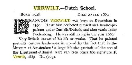 François Verwilt info but birth was probably around 1620 and death in 1691.