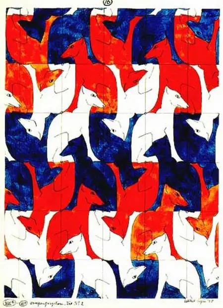 Escher--Dog Tessellation--1938