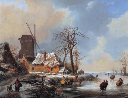 Winter Landscape--Albert Moerman (1808 - 1856)