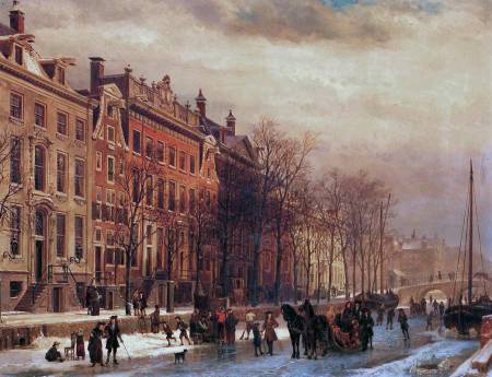 View on the Heergracht at the Amstel -- Springer Cornelis (1817-1891)